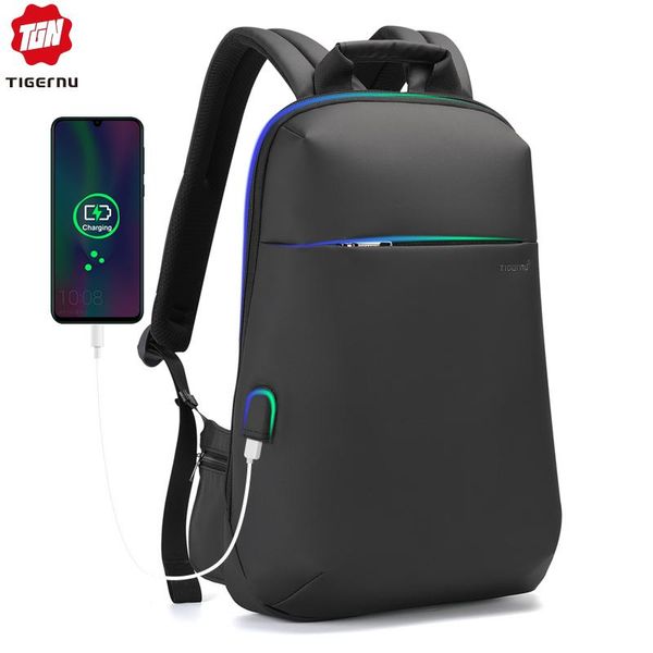 

backpack tigernu fashion men male slim 15.6 inch lapbackpacks anti theft usb charging ultra light waterproof computer bag