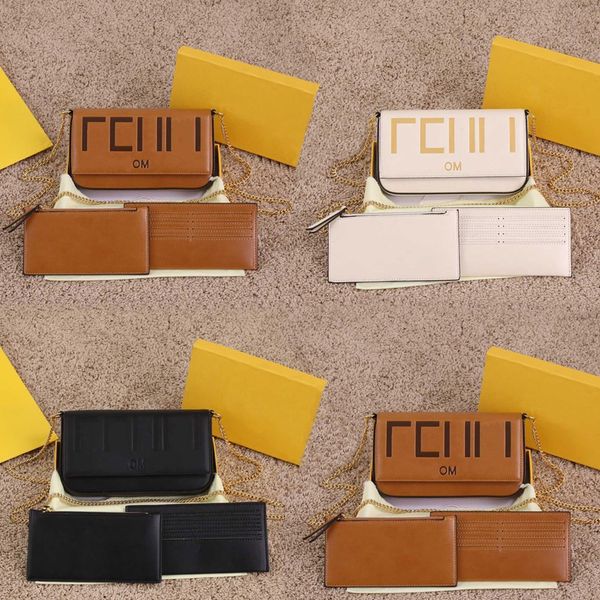 

shoulder bags women crossbody bags 3 piece handbag leather material embossed letter chain decorative credit card holder