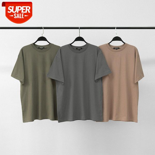 

kanye and season6 washed old american retro short-sleeved t-shirt men fog #el6g, White;black