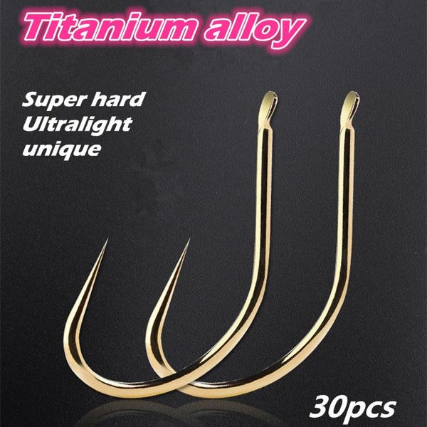 

fishing hooks genuine japan super barbless 30pcs 2 bags titanium alloy sharp/light/hard golden fishhooks carp needle feeder tool