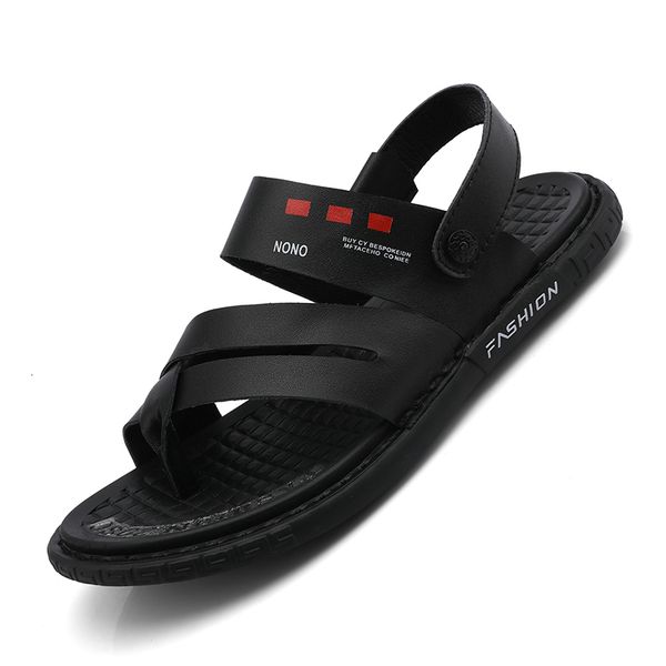

sandals leather men shoes slippers s summer sandal male water chaussure homme1 mw0i, Black