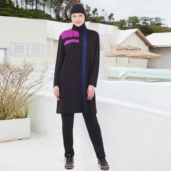 

swim wear 2021 burkini long sleeve muslim swimsuit plus size swimwear with hat sponge underwear women femme musulmane
