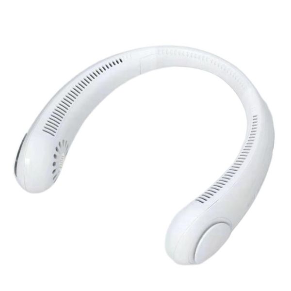 

electric fans portable leafless hanging cooling neck fan usb charging outdoor sports flexible neckband mini air cooler