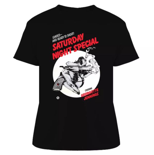 

saturday night special 1976 t shirt, White;black