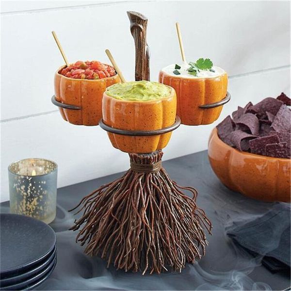

party favor halloween pumpkin snack bowl stand creative basket salad kitchen bakeware oven baking pan supplies