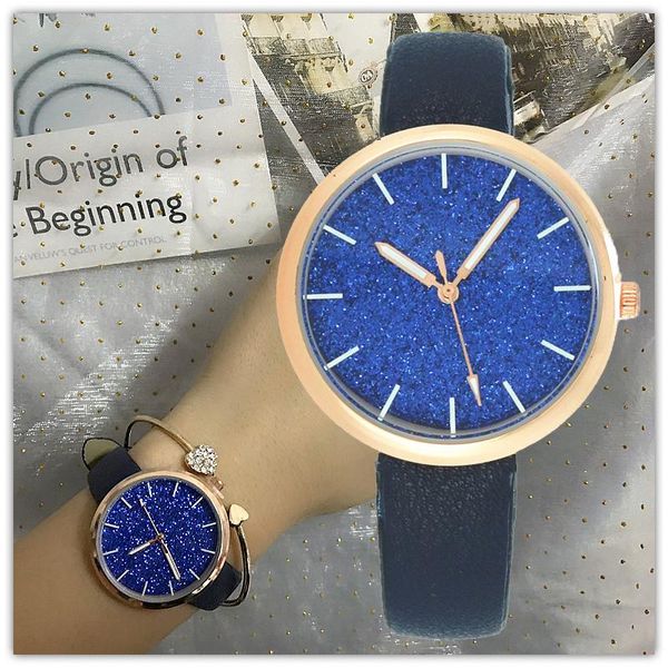 

wristwatches luxury fashion ladies watches shine bright sand face women's watch simple leather strap sports women quartz clock 7, Slivery;brown