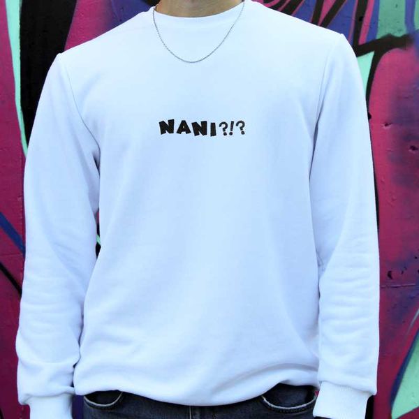 

men's hoodies & sweatshirts nani embroidered white nani sweatshirt winter fabric cotton anime sweat men women long sleeve sudadera, Black