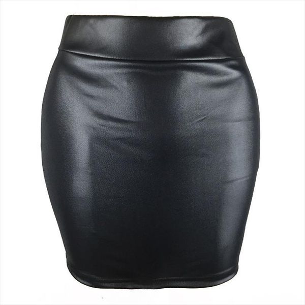 

faux leather short pencil fashion womens skirt office elegant workwear bodycon high waist mini ladies s 2xl, Black