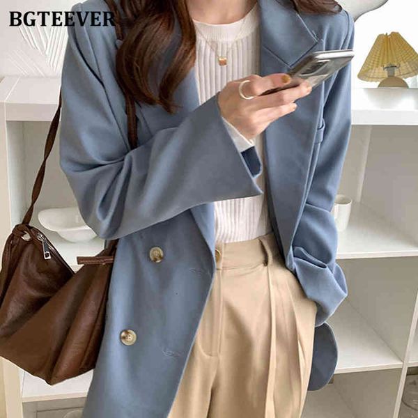 

blazers spring double breasted loose female blazer casual fashion notched collar long sleeve women suit jackets 04xh, White;black