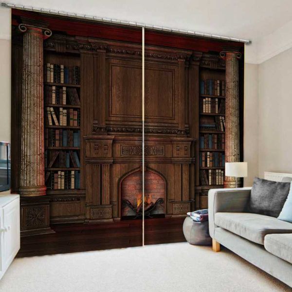 

morden brown roman curtains 3d window for living room bedroom customized size curtain & drapes