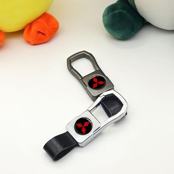 

keychains suitable for car keychains, leather zinc alloy metal mitsubishi- cars, Silver