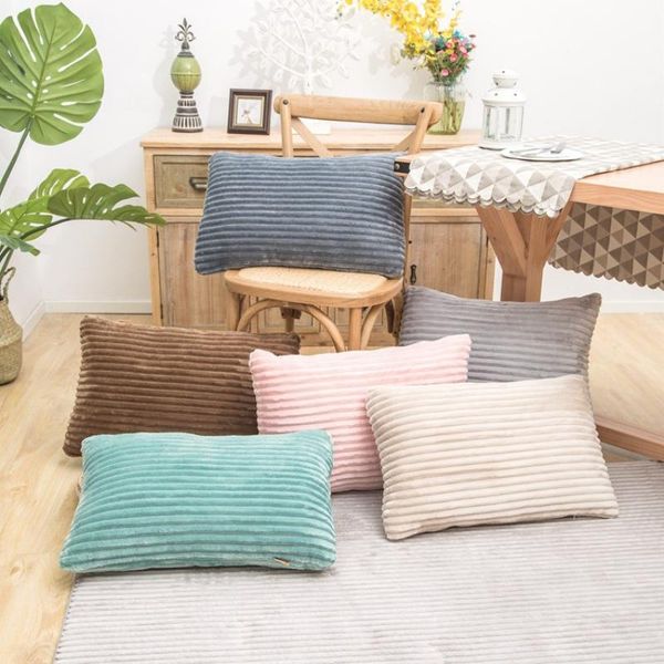 

pillow case 30x50cm household decorative pillows covers soft flannel rectangular pillowcase home sofa couch cushion textile