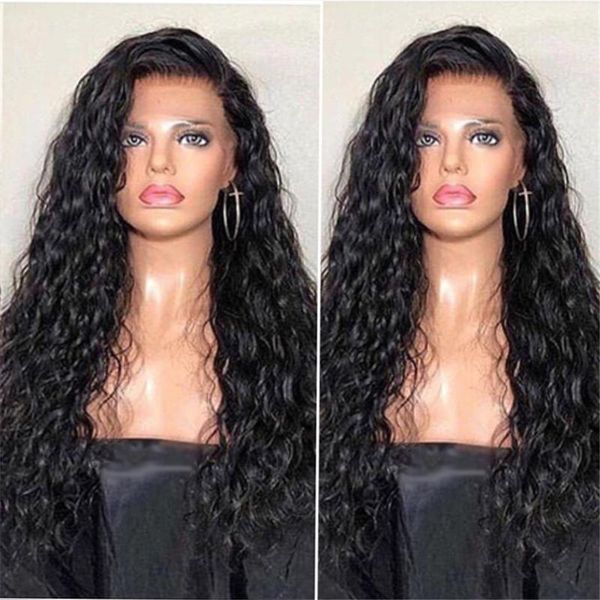 

synthetic wigs long curly none lace heat resistant fiber for women and girls machine wig, Black