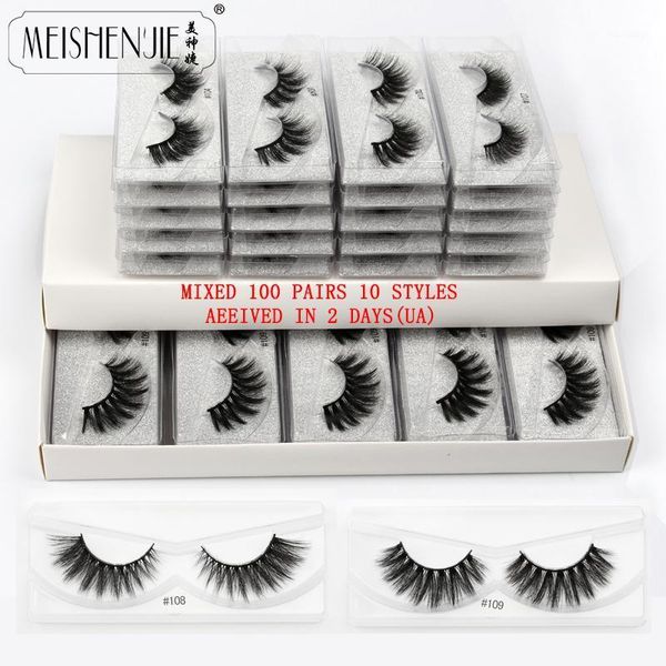 

20/30/50/100 pairs wholesale eyelashes 3d fluffy mink lashes natural soft false hand made makeup eye lashes1