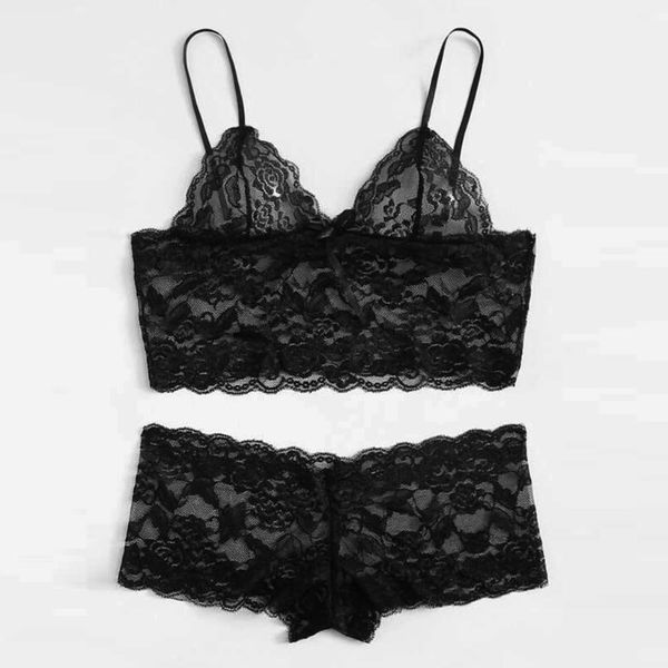 

bras sets black lace lingerie set women's underwear bra transparent pajamas camisole sleepwear, Red;black
