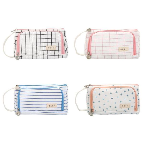 

simple candy color pencil case stationery pouch large capacity cosmetic bag bags