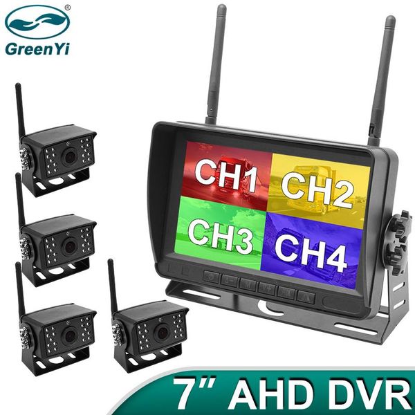 

car video greenyi 7 inch wireless dvr truck monitor ahd 1280x720p night vision reverse backup recorder wifi camera