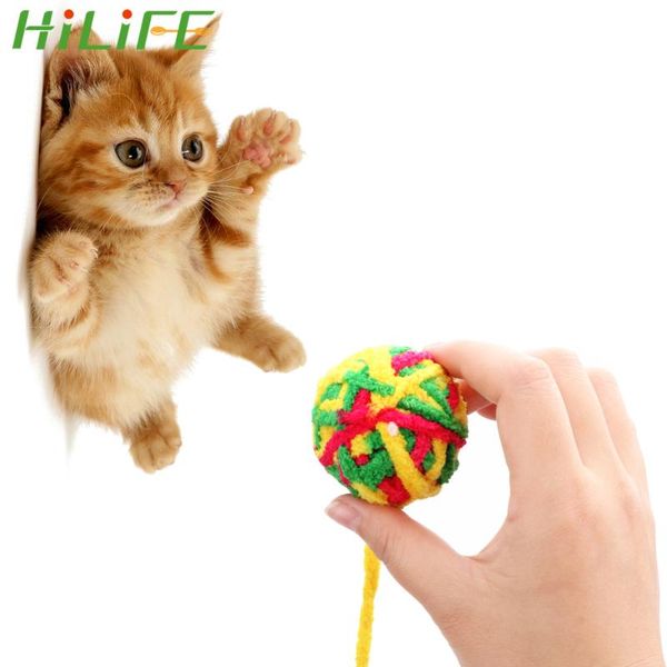 

cat toys hilife pet football training teeth cleaner teaser chew scratch catch products rope weave ball