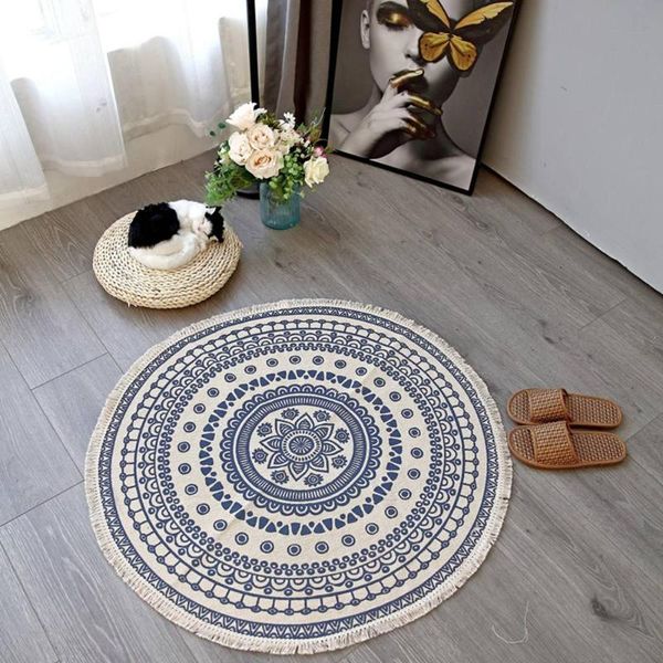

vintage round floor area rug,nordic design soft yellow carpet,modern geometric mandala rug for home kitchen living room carpets
