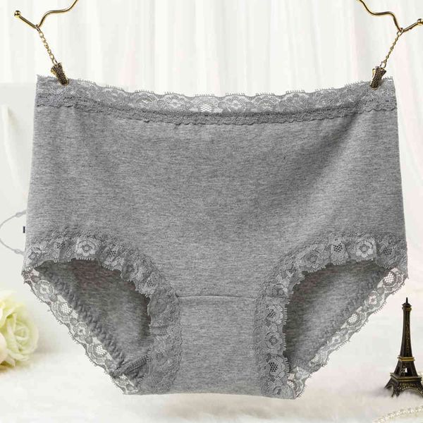 

underwear special cotton large size traceless lace middle waist briefs, Black;pink