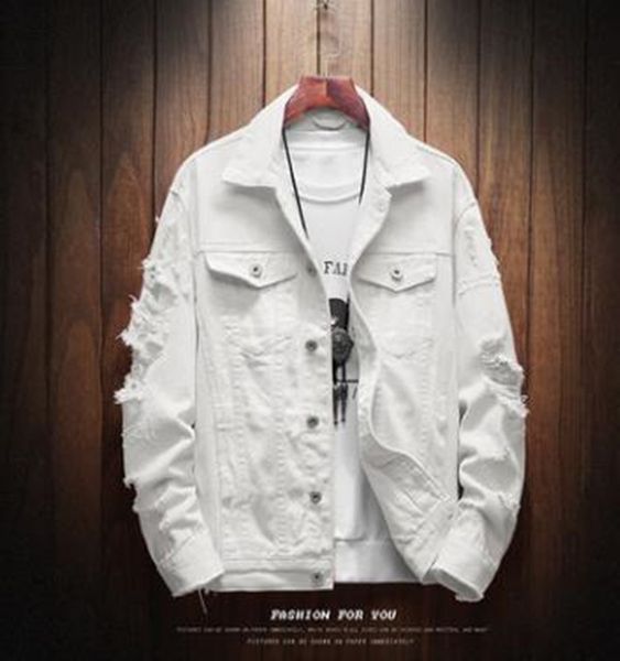

men's jackets denim jacket men jaqueta masculino korean stylish short coat male streetwear clothing hip hop hole ripped jeans for, Black;brown