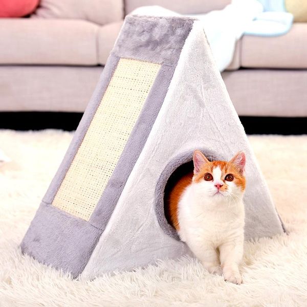 

cat toy triangle scratching board for cats grinding sisal climbing frame litter beds & furniture