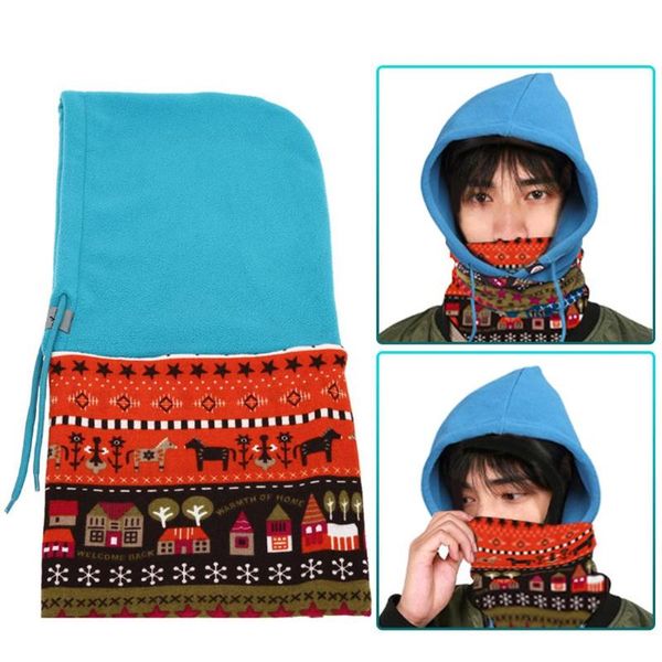 

knitted sleeves thick warm outdoor hiking riding catching cap multifunctional fleece wind-proof and snow-proof hats, Black;white