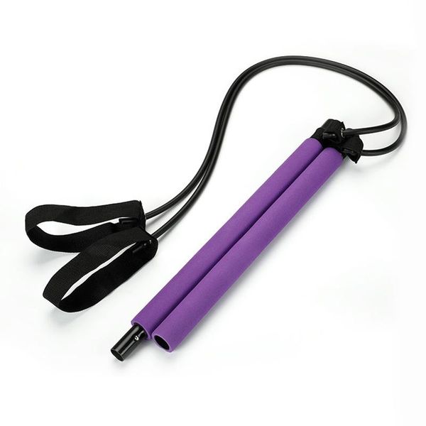 

pilate bar kit portable yoga elastic 2021 lightweight trainer gym sticks strength stretching pilates rod rope puller resistance bands
