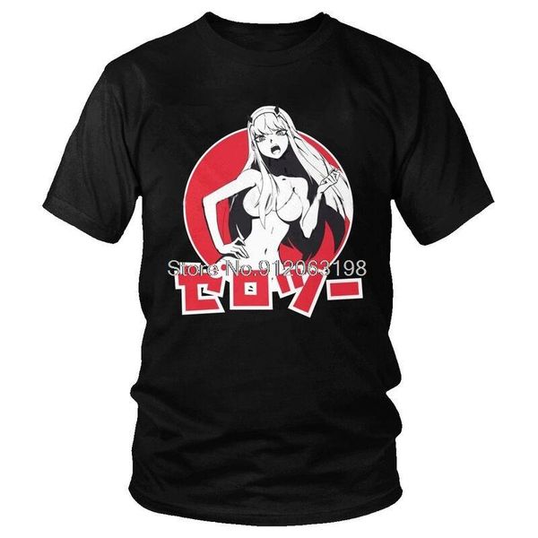 

men's t-shirts tvoe zero two t-shirt men graphic t shirt short sleeve cotton darling in the franxx tshirt unique tees, White;black