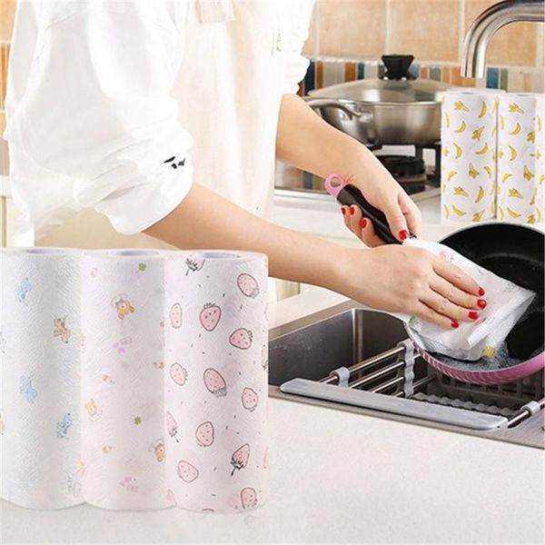 

household kitchen roll paper absorbent printing towel disposable lazy rag -