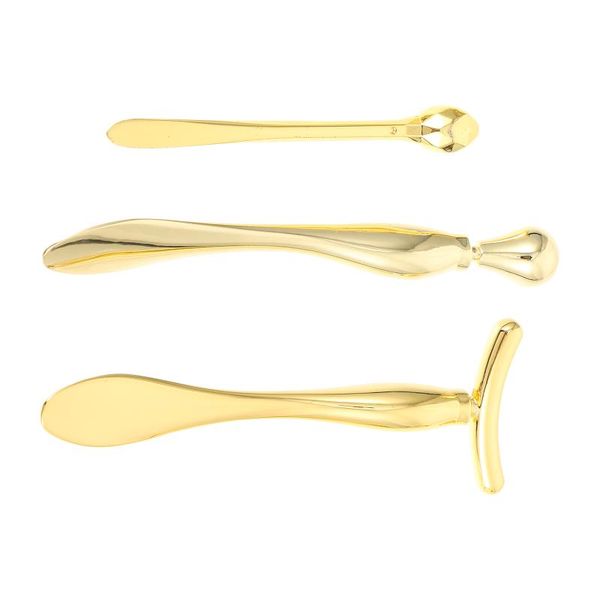 

eyebrow tools & stencils 3pcs practical facial cream spoon eye applicator makeup treatment golden