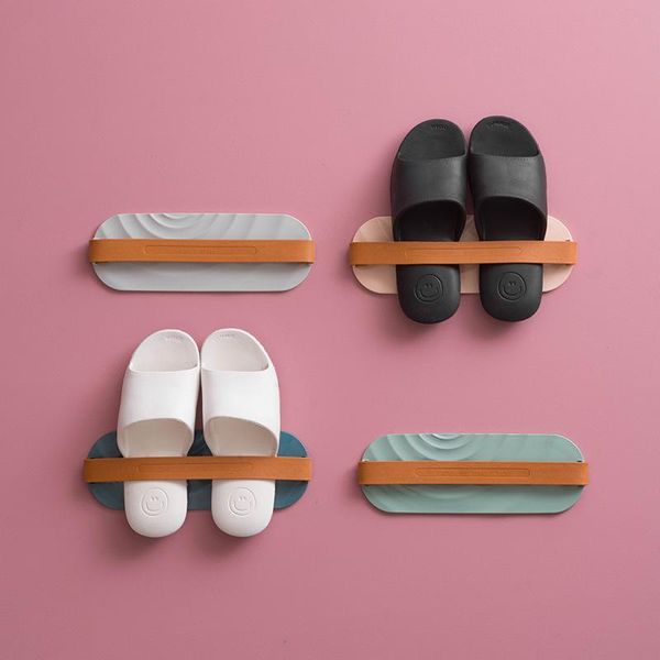 

colors bathroom wall mounted slippers hanger shoe organizer family storage rack space saving hanging box holder clothing & wardrobe