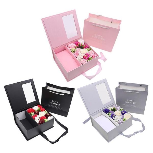 

gift wrap surprise box simulation rose soap flower valentine birthday