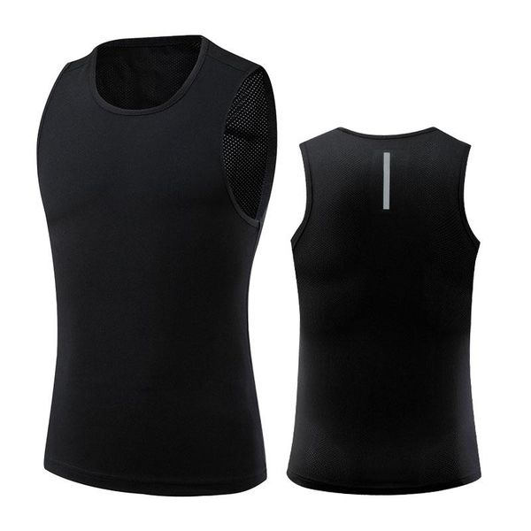 

running jerseys men mesh vest sport sleeveless 2021 summer thin quick dry training fitness tank breathable gym prints undershirt, Black;blue