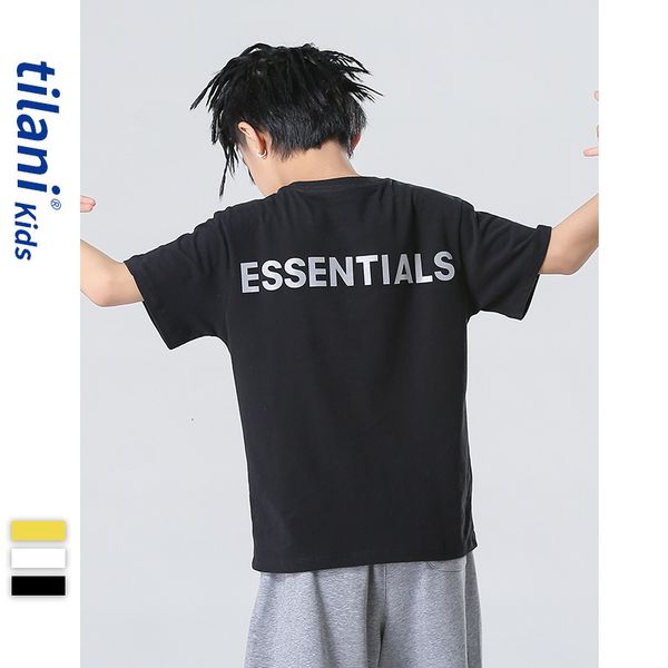 

luxury t-shirts tilani wear 2021 high street fashion brand short sleeve loose boy's middle school children's t-shirt, Black
