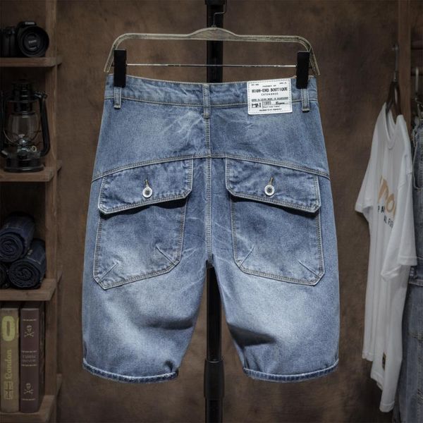 

denim shorts for men thin summer fat and jean men's jeans, Blue