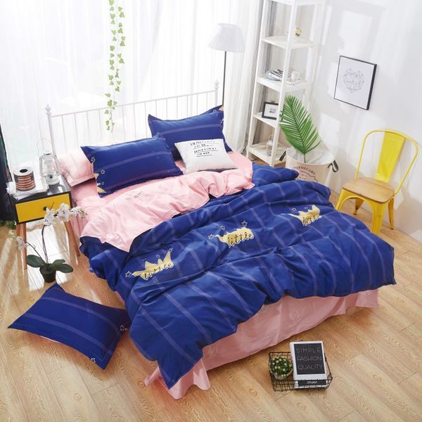 

bedding sets solstice home textile crown princess duvet cover pillowcase pink bed sheet girl kid teen sets  single linens 3/4pcs 3hqi