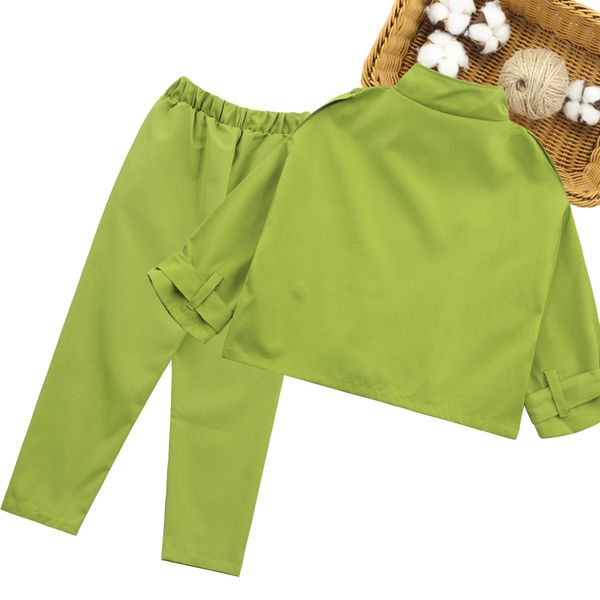 

clothes for girls solid jacket + cargo pants girls outfits spring autumn children clothes girl casual style tracksuits for chil, White