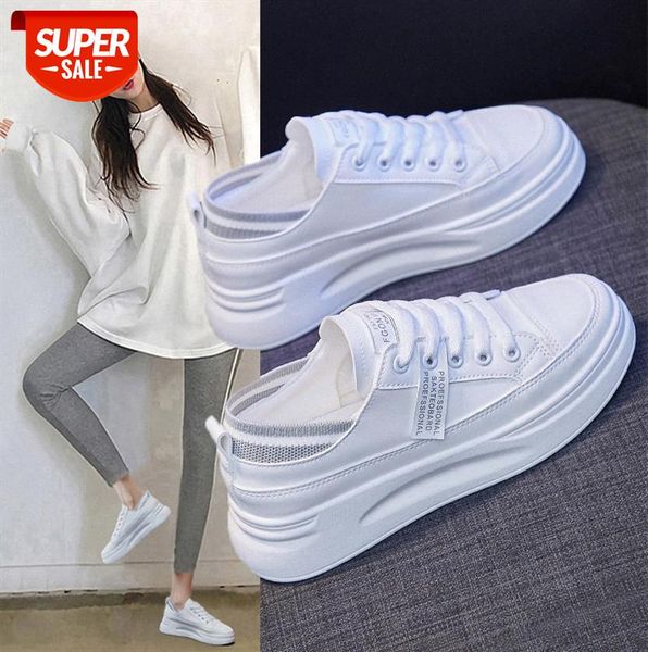 

ins all-match basic white shoes female korean student running board platform sh661 #ll9t