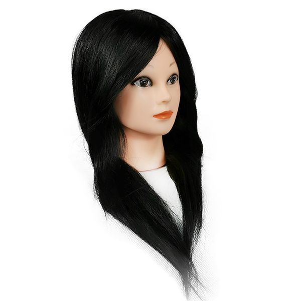 

mannequin head with 100% human hair 14"-18" length for hairdresser practising manikin doll, White