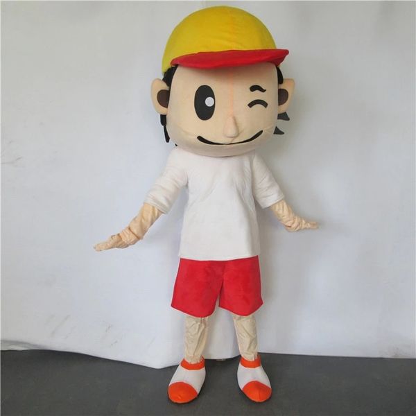 

size yellow hat boy mascot costumes halloween fancy party dress cartoon character carnival xmas easter advertising birthday party costume ou, Red;yellow