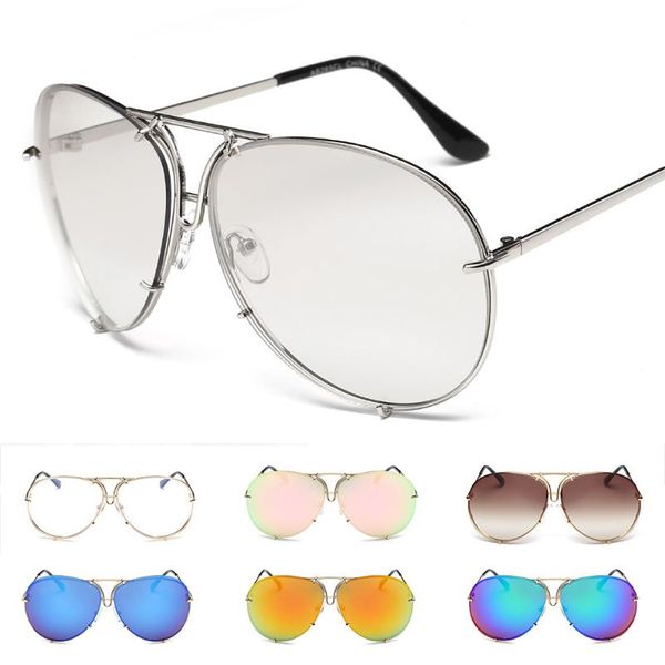 

sunglasses fashion women oversized gradient oval lens shades sun glasses pilot female mirror uv400 eyewear for ladies, White;black