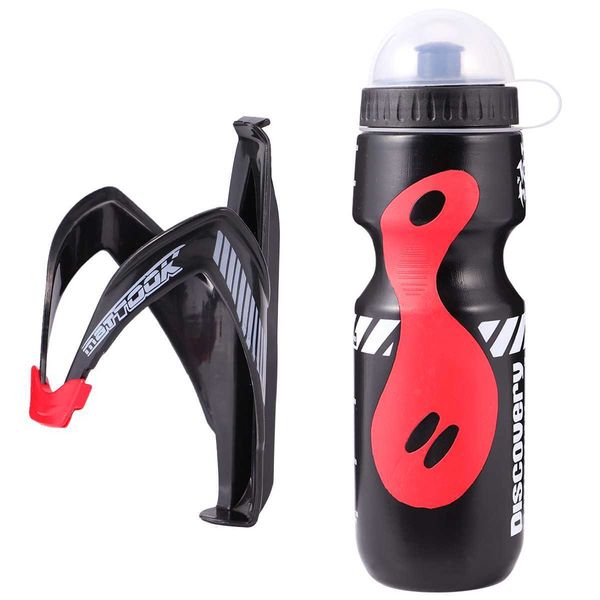 1 набор горный велосипед бутылки велосипед чайник держатель стойки водяной чашка портативный велосипед бутылка для езды на велосипеде на открытом воздухе (черный) Y0915