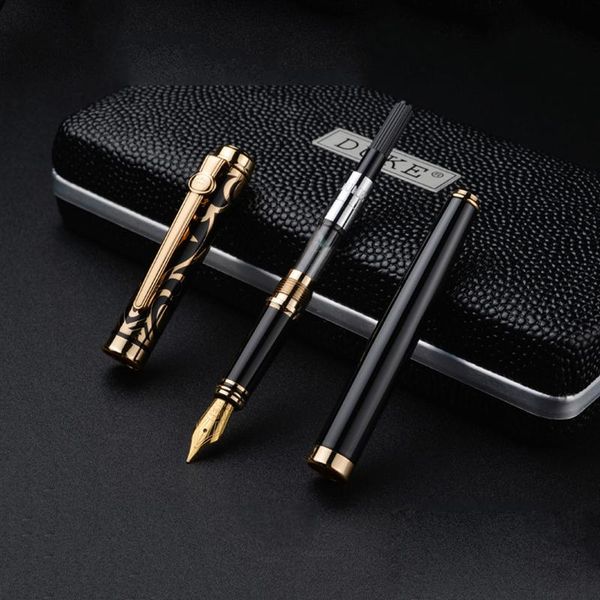 

fountain pens exquisite design gold/silver pen luxury blue/red gem 0.5mm iraurita nib inking gift with an original box