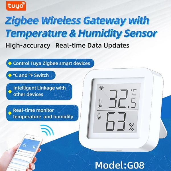 

smart home control 3 in1 multifunction digital thermometer weather station gateway wireless temperature humidity sensor app remote