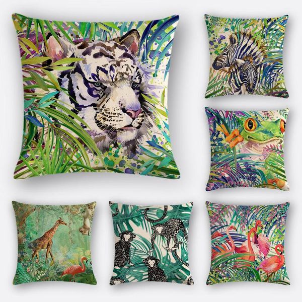 

cushion/decorative pillow tropical leaf animal series cushion cover living room sofa decorative 45x45cm linen / cotton