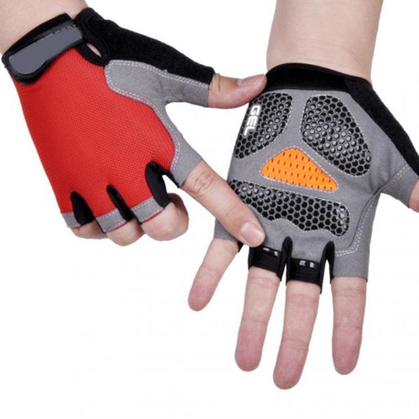 

cycling gloves silicone bike half finger shockproof wear resistant breathable mtb road bicycle equipment, Black