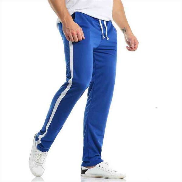 

autumn mens casual straight sweatpants men basic trousers tracksuit side stripe bottoms fitness sportswear track pants, Black