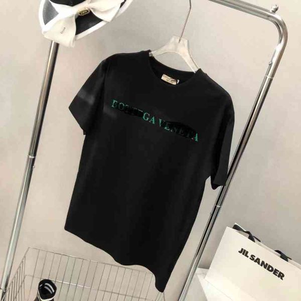 

chaopai bv triangle stamping letter printing short sleeved bottega t-shirt for men and women loose style, White;black