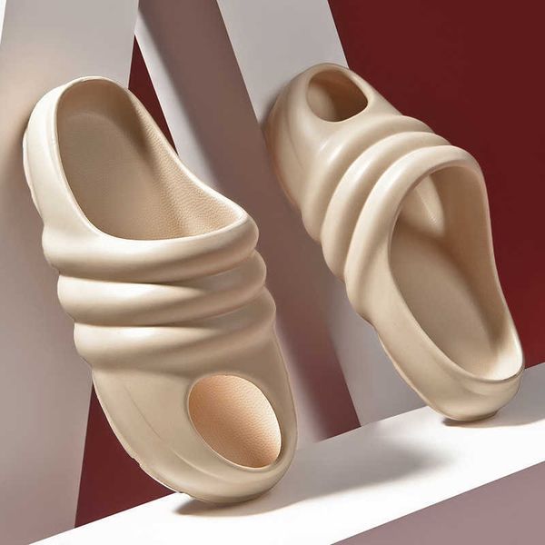 

2021 summer new slippers men kanye co branded coconut sandals ysj, Black